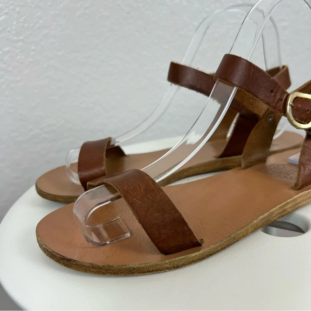 Ancient Greek Sandals Brown Drama Leather Strap Shoes Womens Size 7 WORN - Picture 5 of 10